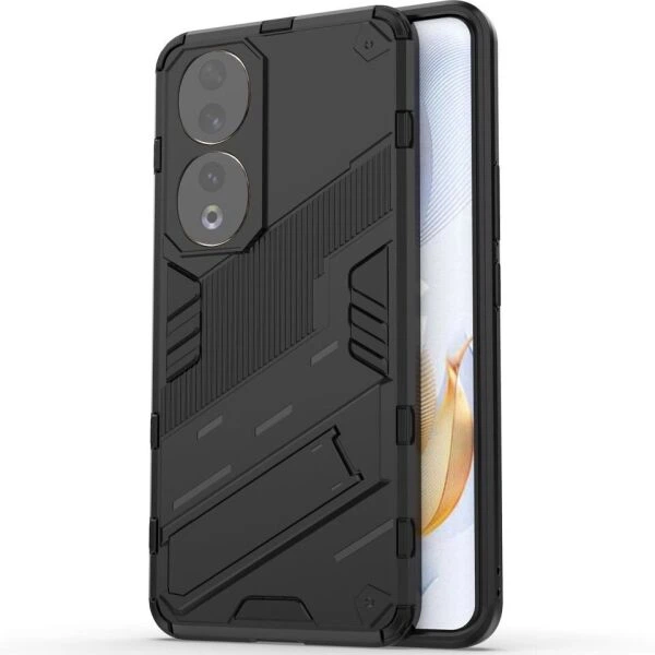 Захисний чохол з підставкою Deexe Bibercas для Honor 90 - Black - зображення 2