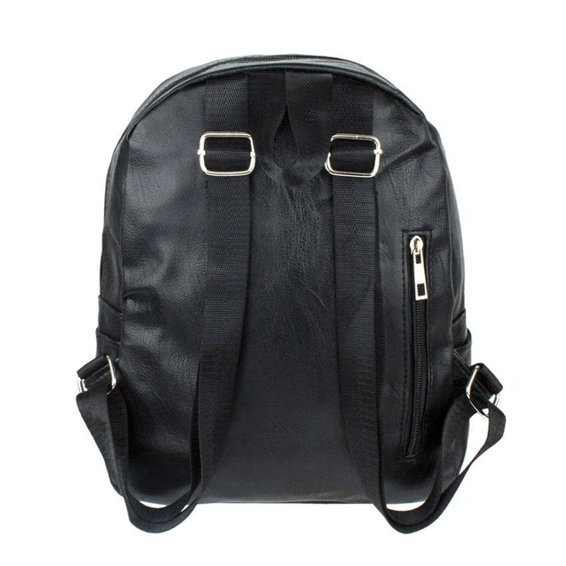 Рюкзак городской BackPack Пушистик Кожзам 28х23х10 см Чёрный с белыми вставками (22466) - изображение 3