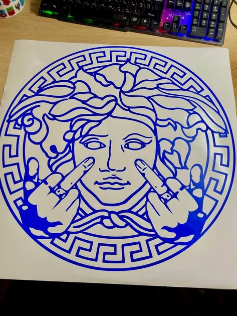 Виниловая Наклейка / Cтикер на автомобиль и мотоцикл " Versace Медуза Версаче " 50 см на стекло / кузов - изображение 3
