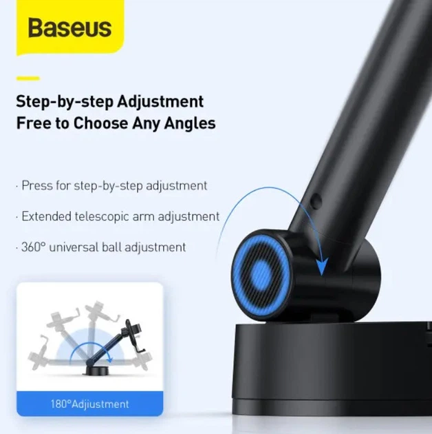 Автомобильный держатель Baseus Simplism Gravity автодержатель на присоске для телефона на торпеду в автомобиль - изображение 7