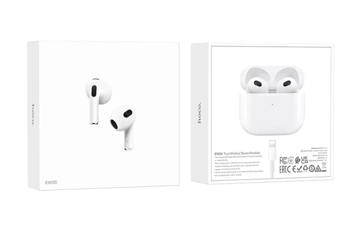 Беспроводные Bluetooth наушники Hoco EW26 с зарядным кейсом и микрофоном блютуз наушники вкладыши Хоко - изображение 8