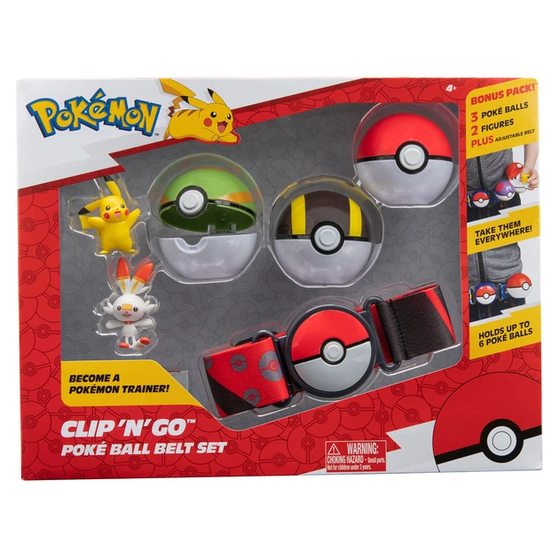 Фігурки Jazwares Pokemon Clip 'n' Go Poke Ball Belt Set (Ultra Ball, Poke Ball, Nest Ball, Scorbunny,Pikachu, Red Belt) (PKW2857) (191726458319) - Фото 1 Фігурки Jazwares Pokemon Clip 'n' Go Poke Ball Belt Set (Ultra Ball, Poke Ball, Nest Ball, Scorbunny,Pikachu, Red Belt) (PKW2857) (191726458319) - зображення 1