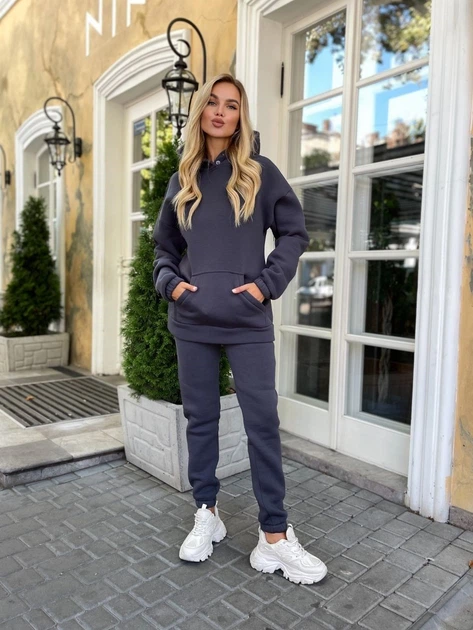 Костюм "Style" (unisex / турецький футер) Мод. ТЕВ-7711, графітовий ,розмір 44-46 - зображення 6