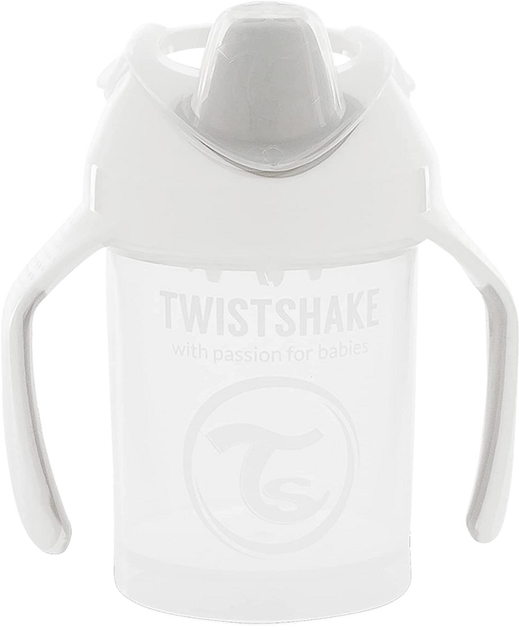 Kubek niekapek Twistshake Pearl Mini z silikonowym smoczkiem 230 ml biały (7350083120533) - obraz 1