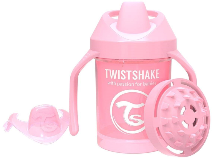 Kubek niekapek Twistshake Pearl Mini z silikonowym smoczkiem 230 ml różowy (7350083122674) - obraz 2