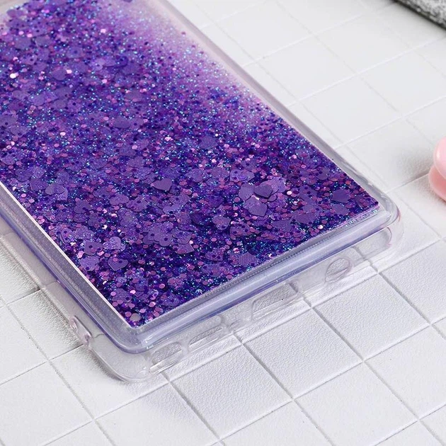 Чехол Glitter для Samsung Galaxy S9 / G960 бампер силиконовый аквариум Фиолетовый - изображение 2