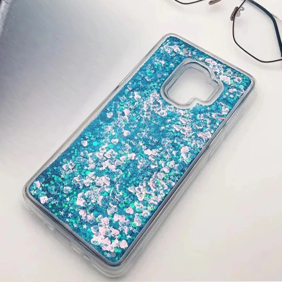 Чехол Glitter для Samsung Galaxy S9 / G960 бампер силиконовый аквариум Синий - Фото 2 Чехол Glitter для Samsung Galaxy S9 / G960 бампер силиконовый аквариум Синий - изображение 2
