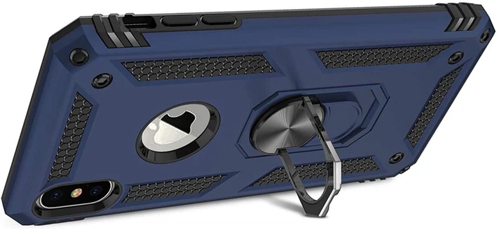 Чехол Shield для Iphone X бампер противоударный с подставкой Dark-Blue - изображение 2