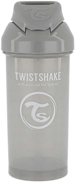 Kubek niekapek Twistshake z silikonową słomką 360 ml 6m+ Szary (7350083126801) - obraz 2