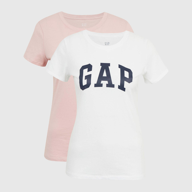 Набір жіночих футболок 2 шт GAP 548683-02 XS Рожевий/Білий (1200054054915) - зображення 1