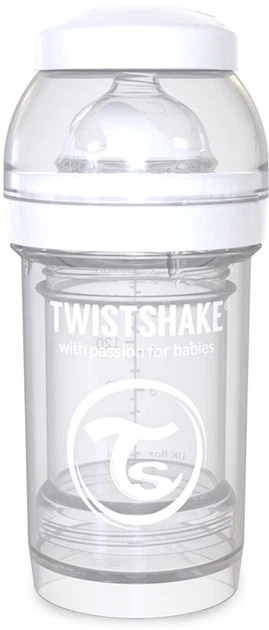 Бутылка для кормления антиколиковая Twistshake с силиконовой соской 180 мл белая (7350083120069) - изображение 3