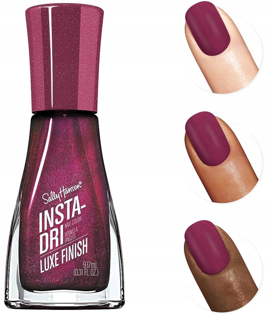 Lakier do paznokci Sally Hansen Insta-Dri Luxe Finish Collection 66 The Queens Velvet 9.17 ml (3616303401351) - obraz 1