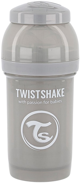 Butelka do karmienia antykolkowa Twistshake z silikonowym smoczkiem 180 ml szara (7350083122544) - obraz 2