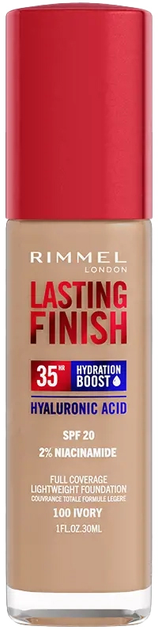 Тональна основа Rimmel Lasting Finish Hydration Boost 35 H 100 Ivory 30 мл (3616304825057) - зображення 1