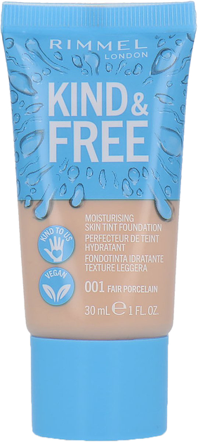 Тональна основа Rimmel Kind and Free 001 Fair Porcelain 30 мл (3616304530395) - зображення 1