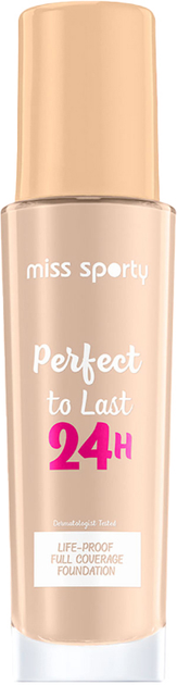 Podkład do twarzy Miss Sporty Perfect To Last 24H Wygładzający 100 Ivory 30 ml (3614226657381) - obraz 1