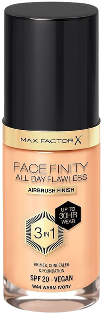 Тональна основа рідка Max Factor Facefinity All Day Flawless 3 w 1 W44 Warm Ivory 30 мл (3616303999421) - зображення 1