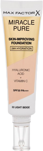 Тональна основа Max Factor Miracle Pure Skin Improving Foundation SPF 30 32 Light Beige 30 мл (3616302638710) - зображення 1