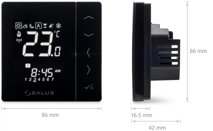 Терморегулятор для теплої підлоги Salus Controls VS10BRF зв'язок ZigBee жив. 230V монтаж в підрозетник 615172640 - зображення 3