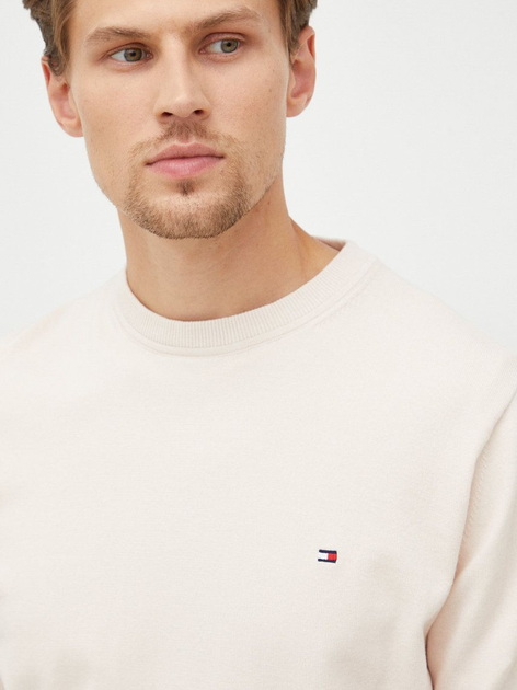 Sweter męski elegancki Tommy Hilfiger Regular Fit MW0MW21316 L Ivory (8720117060965) - obraz 4