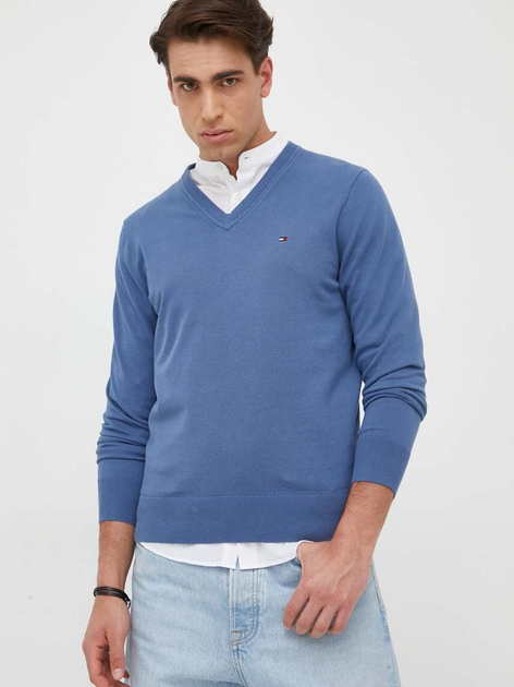 Пуловер чоловічий Tommy Hilfiger Regular Fit MW0MW22349 L Синій (8720643110646) - зображення 1