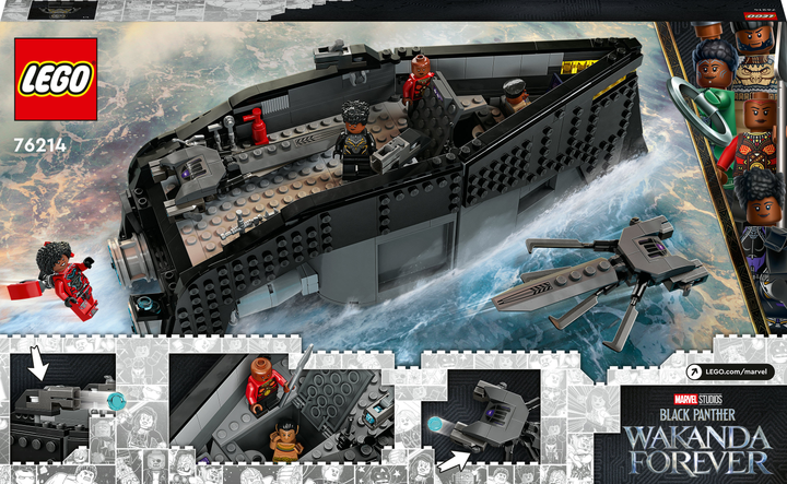 Zestaw klocków LEGO Super Heroes Marvel Czarna Pantera: wojna na wodzie 545 elementów (76214) - obraz 9