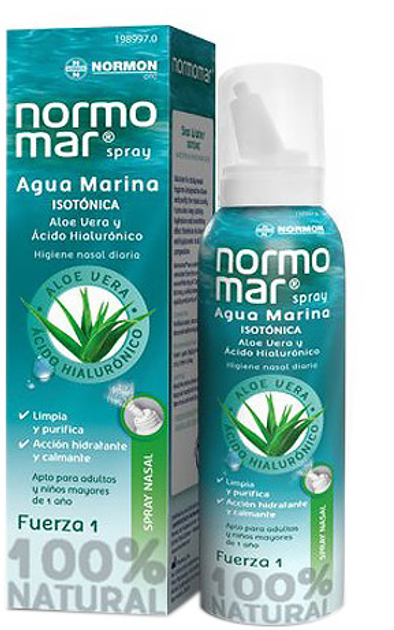 Гигиенический спрей Lab. Normon Normomar Aloe Hyaluronic Acid Aloe Spray 120 мл (8435232352559) - изображение 1
