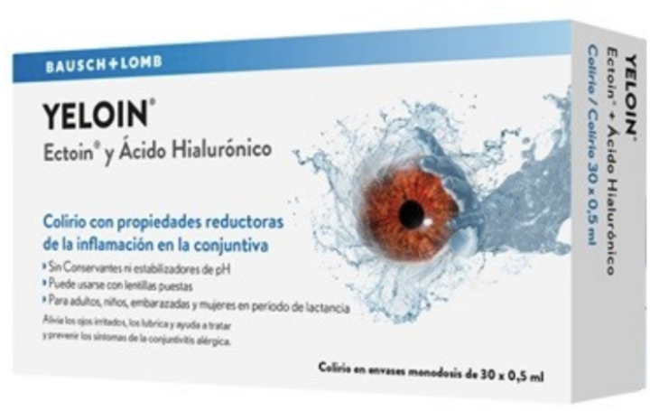 Противовоспалительные капли для глаз Yeloin Colirio Antiinflamatorio Monodosis 30x0.5 мл (8470001950185) - изображение 1