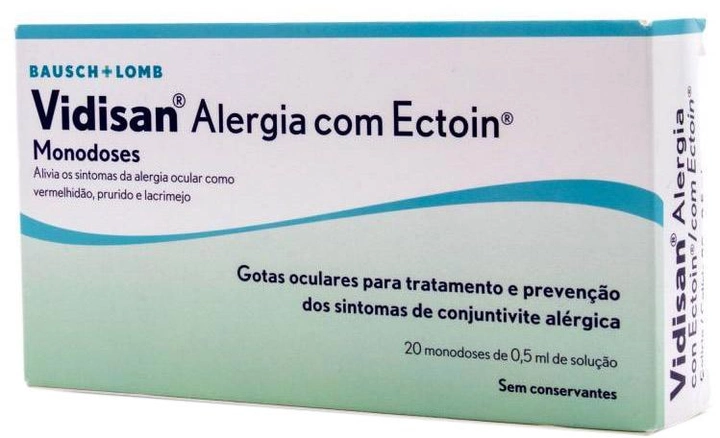 Очні краплі від алергії Vidisan Alergia Con Ectoin Monodosis 20 x 0.5 мл (8470001789556) - зображення 1