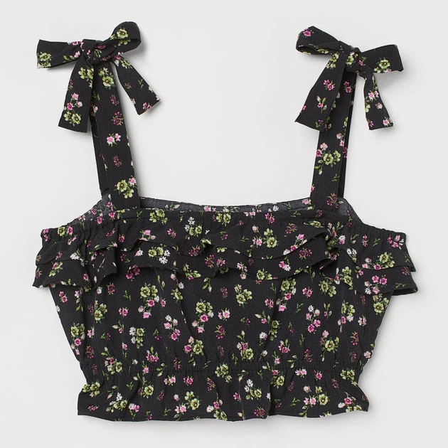 Топ женский H&M 060983466 50 Черный (6666000268150) - Фото 1 Топ женский H&M 060983466 50 Черный (6666000268150) - изображение 1