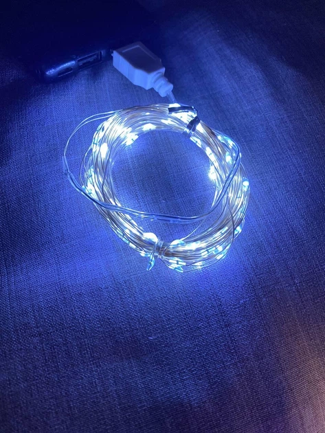 Новогодняя светодиодная гирлянда нить Роса 100 LED 10 метров Белый от USB - Фото 5 Новогодняя светодиодная гирлянда нить Роса 100 LED 10 метров Белый от USB - изображение 5