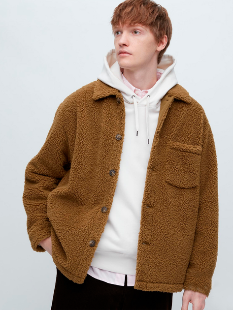 Куртка демисезонная Шерпа мужская Uniqlo 872638935 S Коричневая (1159787576) - изображение 1