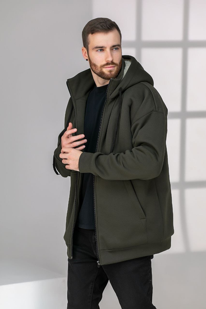 Кофта на підкладці з овчини. мод КІТ_505, хакі, розмір 54-56 від ...