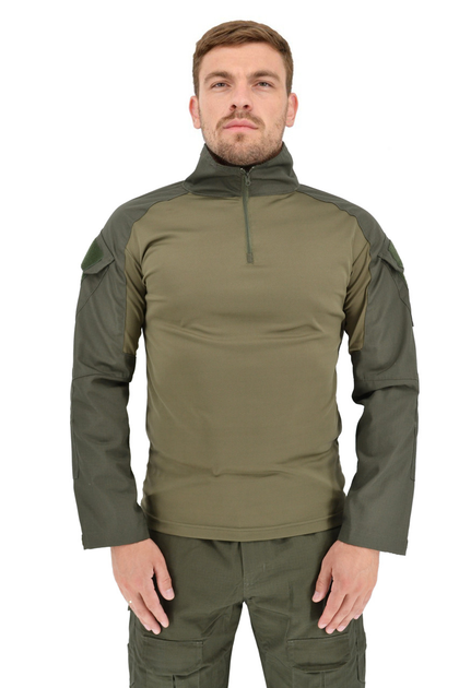 Сорочка тактична з коміром-стійкою убакс Warrior Wear SA-18 Зелена M - зображення 1