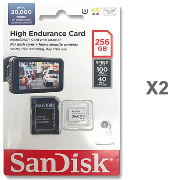 microSDXC (UHS-1 U3) SanDisk High Endurance 256Gb class 10 V30 (100Mb/s) (adapterSD) - зображення 2