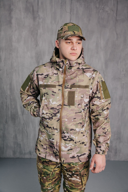 Куртка Soft shell чоловіча мультикам Водонепроникна тактична Розмір M - зображення 1