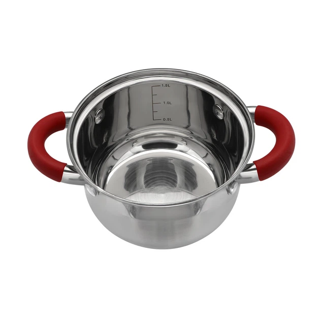 Кастрюля из нержавеющей стали Zauberg 1.9 л ZB-1.9 CR RED - изображение 2