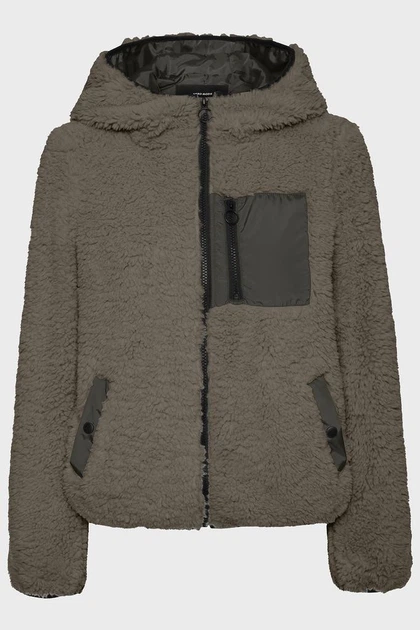 Экокожушок, куртка тедди Vero Moda 10247343 XS Хаки - изображение 2
