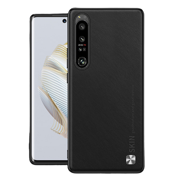 Кожаный чехол - накладка SKIN Good Texture для Sony Xperia 1 IV black ...