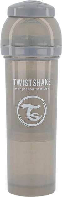 Пляшка для годування антиколікова Twistshake із силіконовою соскою 330 мл сіра (7350083122667) - зображення 2