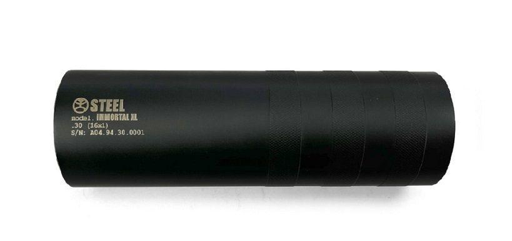 Глушник Steel IMMORTAL XL AIR для калібру .223 різблення 1/2x28 - 160мм. Колір: Чорний, ST053.000.000-45 - изображение 1