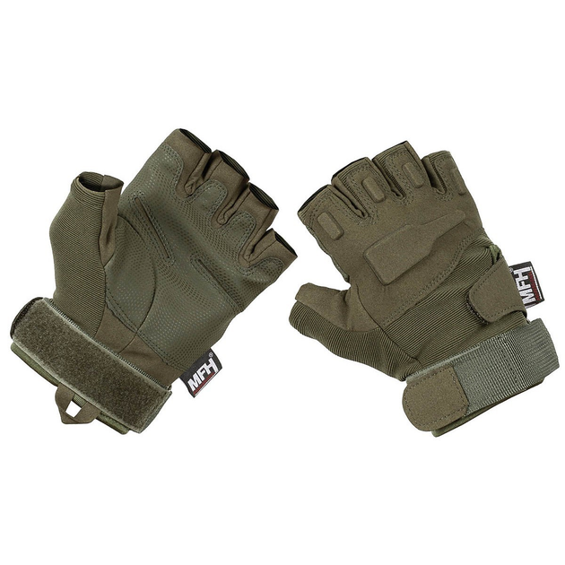 Рукавички тактичні MFH Tactical Gloves Pro Fingerless Олива L - зображення 1