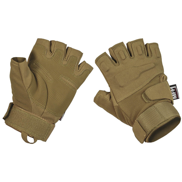 Рукавички тактичні MFH Tactical Gloves Pro Fingerless Койот L - зображення 1