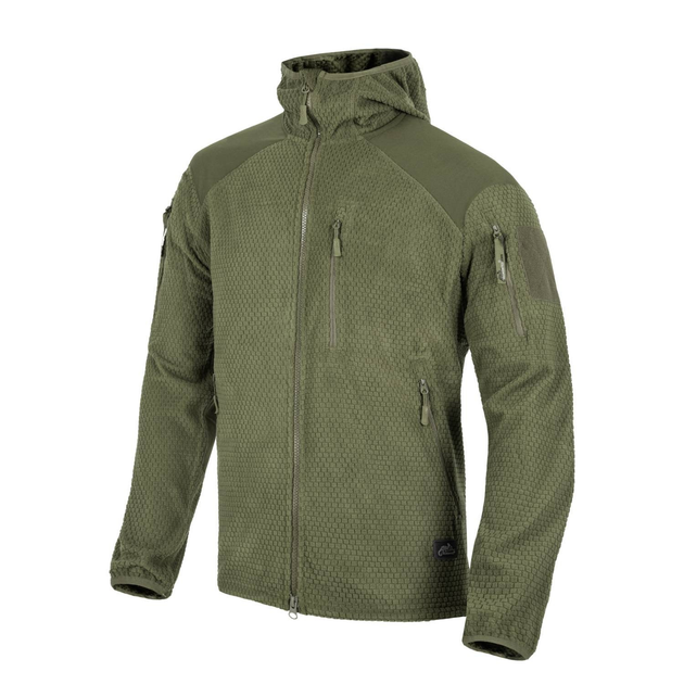 Кофта Alpha Hoodie Tactical Jacket - Grid Fleece Helikon-Tex Олива S - зображення 1