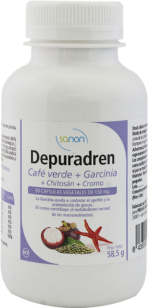 Дієтична добавка Sanon Depuradrem Vegetales 650 мг 90 капсул (8436556082153) - зображення 1
