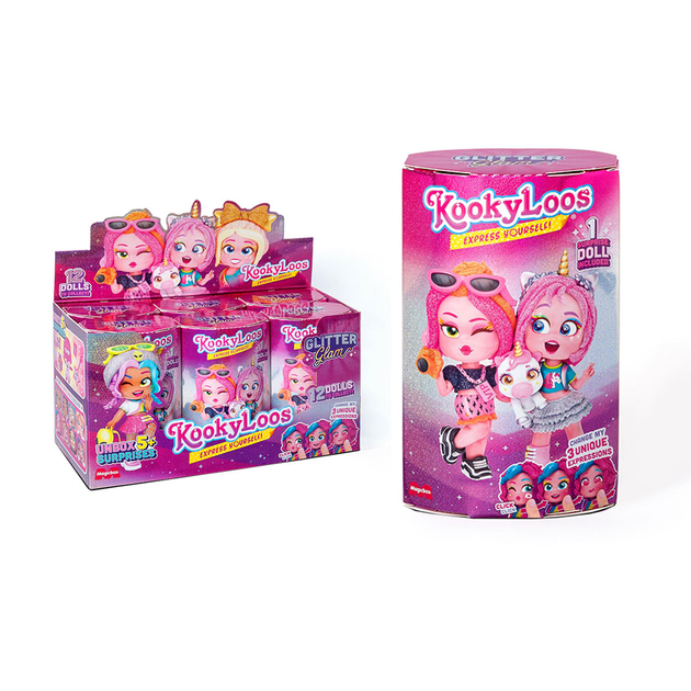 Figurka Jazwares KookyLoos Glitter Glam Seria 5 lalka 1 szt (SQDI00016) (8431618026519) - obraz 3