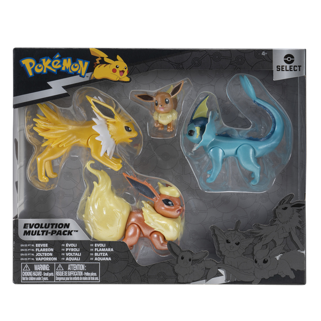 Фігурка Jazwares Pokemon Multipack ewolucja Eevee, Jolteon, Vaporeon, Flareon (PKW2837) (191726451242) - зображення 1