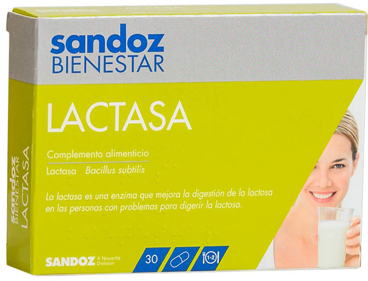 Дієтична добавка Sandoz Bienestar Lactasa 30 капсул (8470001702760) - зображення 1