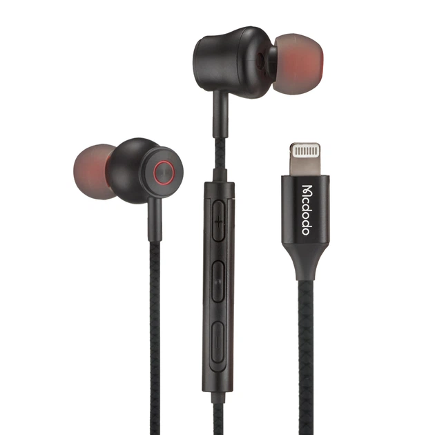 Навушники McDodo Stereo Earphone for Lightning ( In-ear ) HP-3480 Black - Фото 1 Навушники McDodo Stereo Earphone for Lightning ( In-ear ) HP-3480 Black - зображення 1