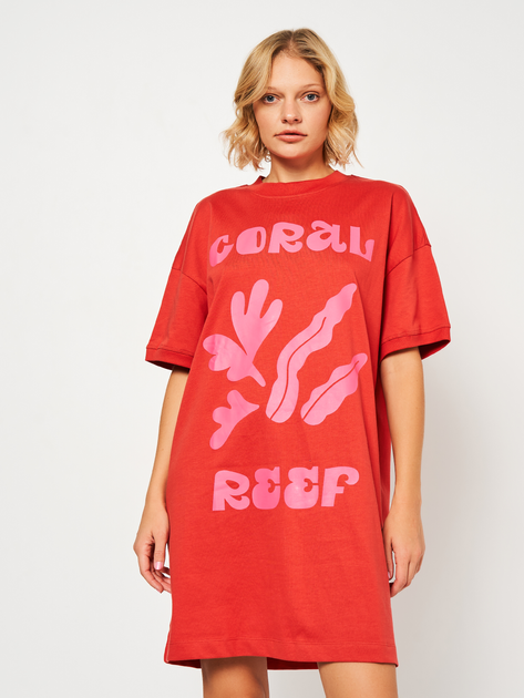 Акція на Сукня-футболка міні літня жіноча Outhorn Dress F029 OTHSS23TDREF029-62S S Червона від Rozetka